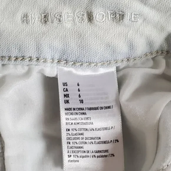 American Eagle Outfitters Women’s Hi-Rise Shortie Distressed Denim Shorts Size 6 - Picture 6 of 7